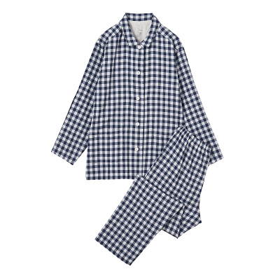 脇に縫い目のない二重ガーゼパジャマ