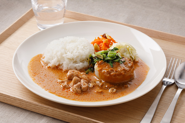 「キーマカレーとご当地大根ステーキ