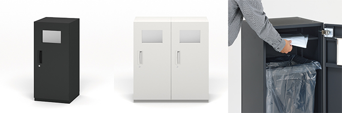 オフィス用大容量の「スチールダストボックス フラップ扉付き」＜価格：税込65,000円～＞