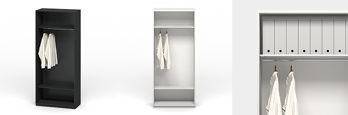 棚を増やせば書庫にもなる「スチールロッカー ワードローブセット」＜価格：税込75,000円＞