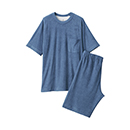 紳士 着るタオル 両面パイル 半袖ルームウエアセット