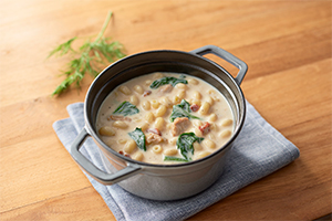 サーモンとマスカルポーネクリームの調理例