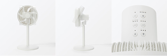 首振り範囲が調節できる ＤＣ扇風機 画像