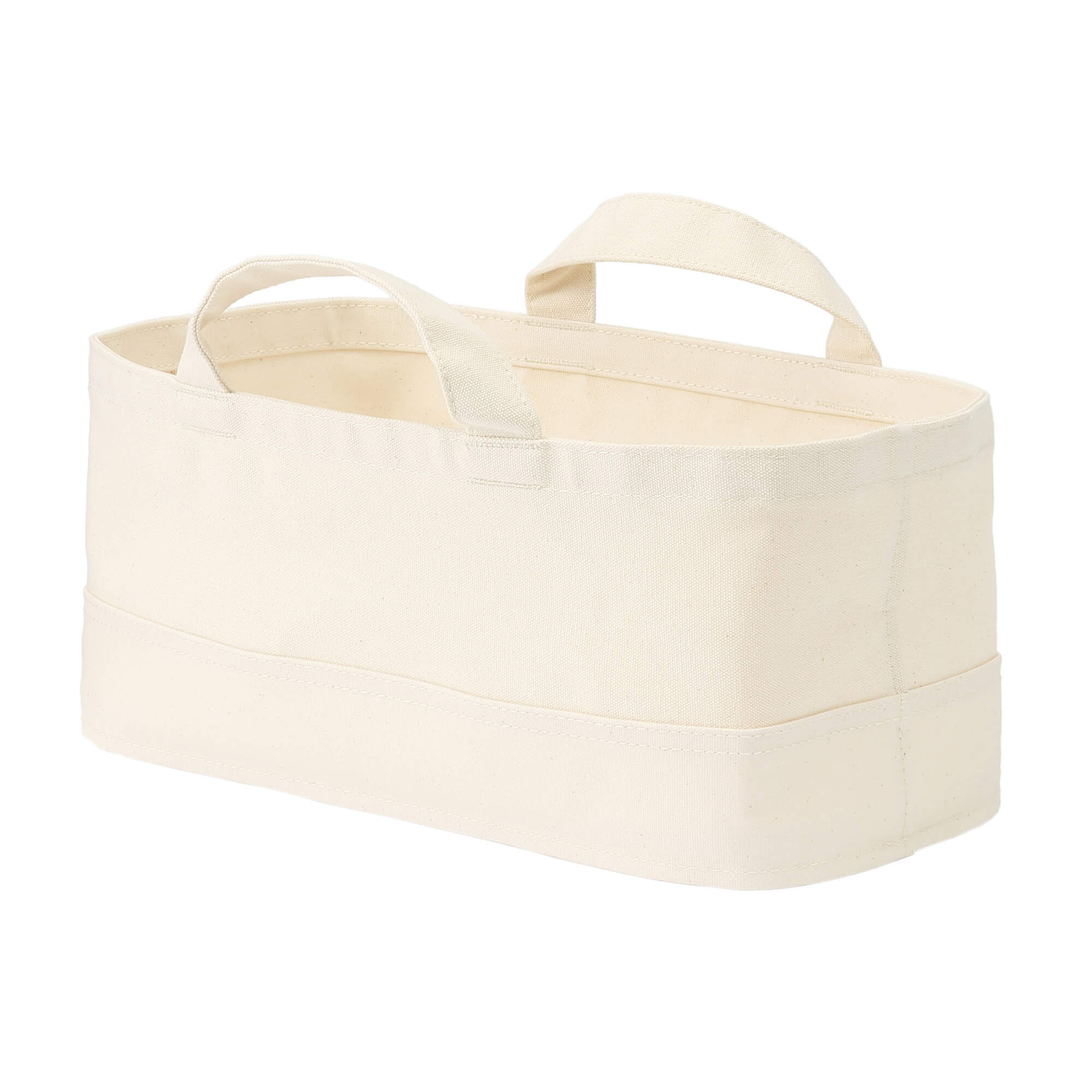 持ち手付帆布長方形バスケット・スリム・中